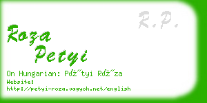 roza petyi business card